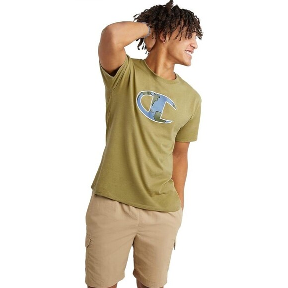 NWT Men's Champion Classic T-Shirt Westwood Olive Earth C Logo, Medium - Picture 1 of 8